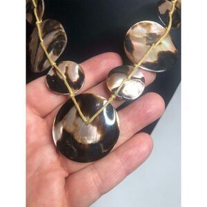 996 Shell pendant Iridescent boho Surfer Beach  necklace 20"